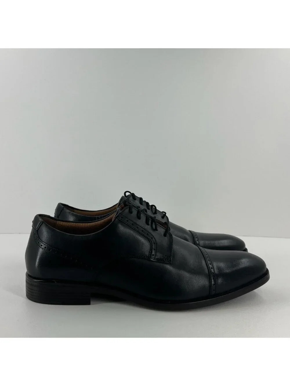 Johnston Murphy Reeve Oxford Dress Shoes Men 11.5 Cap Toe Leather 15-83305 Black
